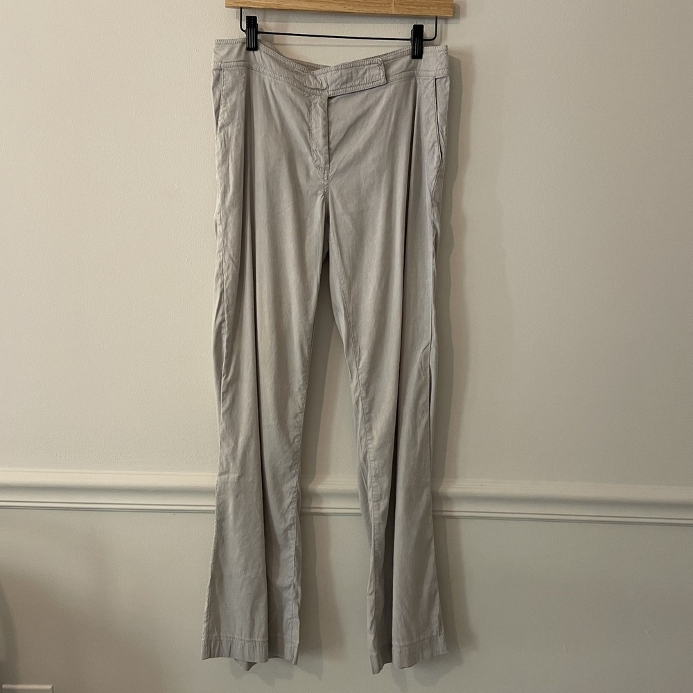 Eileen Fisher Linen Blend Pants Gray Size 6 Stretch Minimalist Capsule Basic